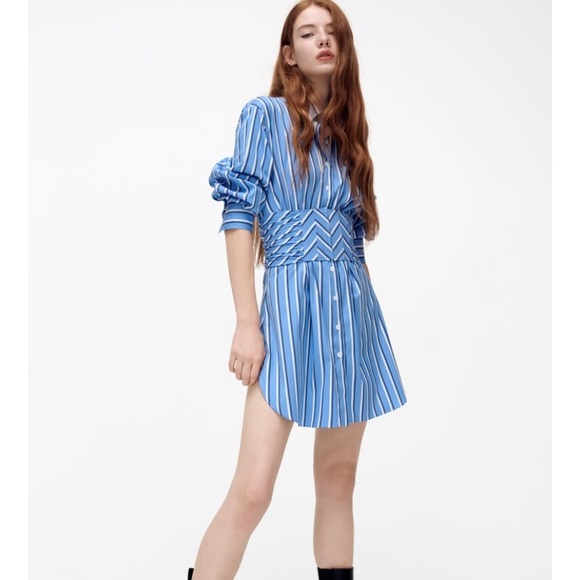 striped shirt dress zara Zara red striped shirt dress The Frockery